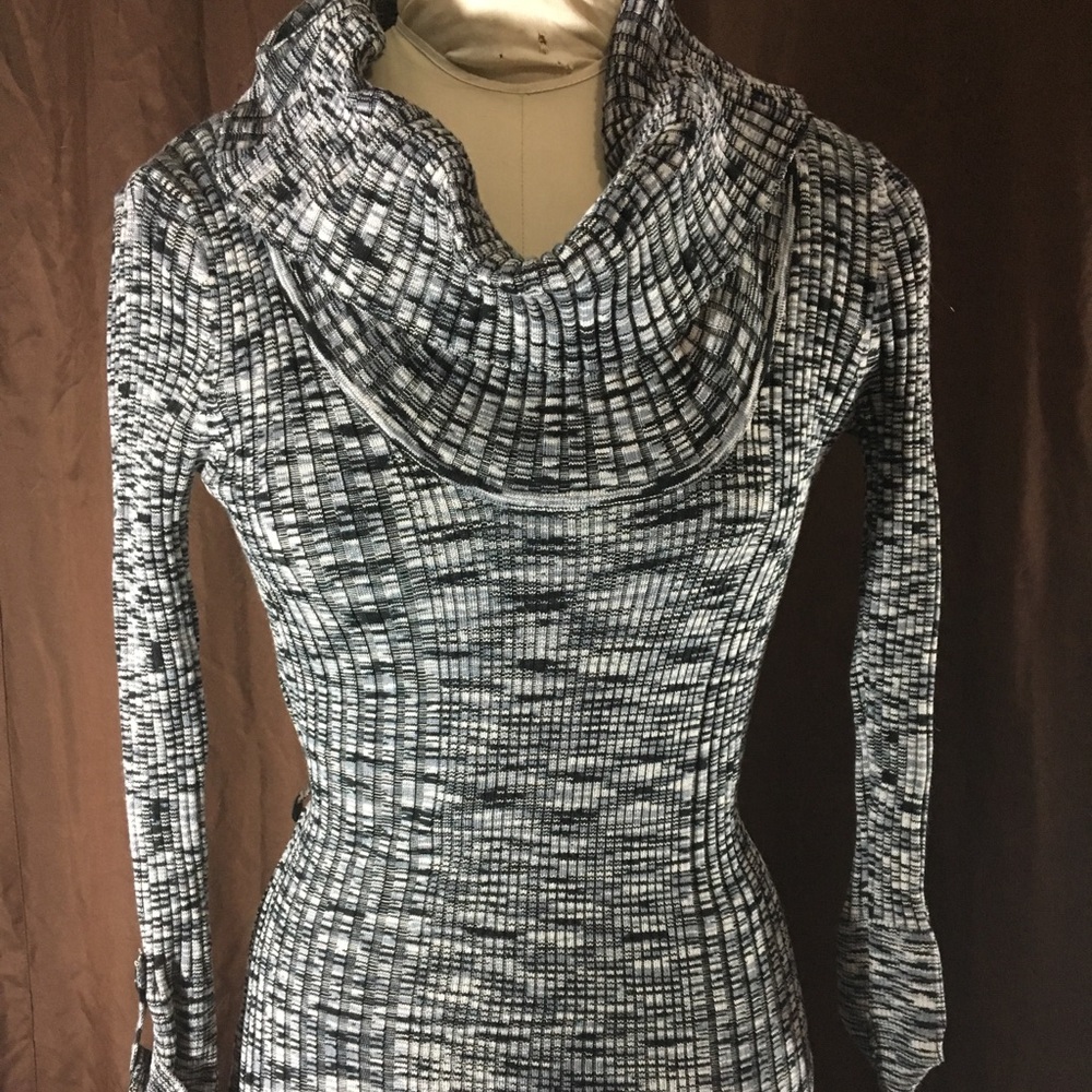 Cowl necked sweater dress